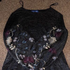 Blue Rain Charcoal Knit Top